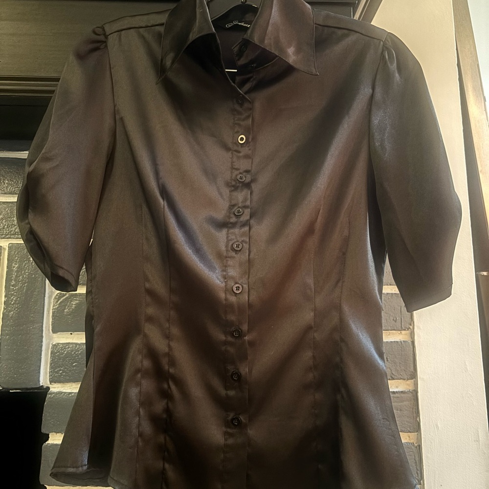 Black Satin Blouse